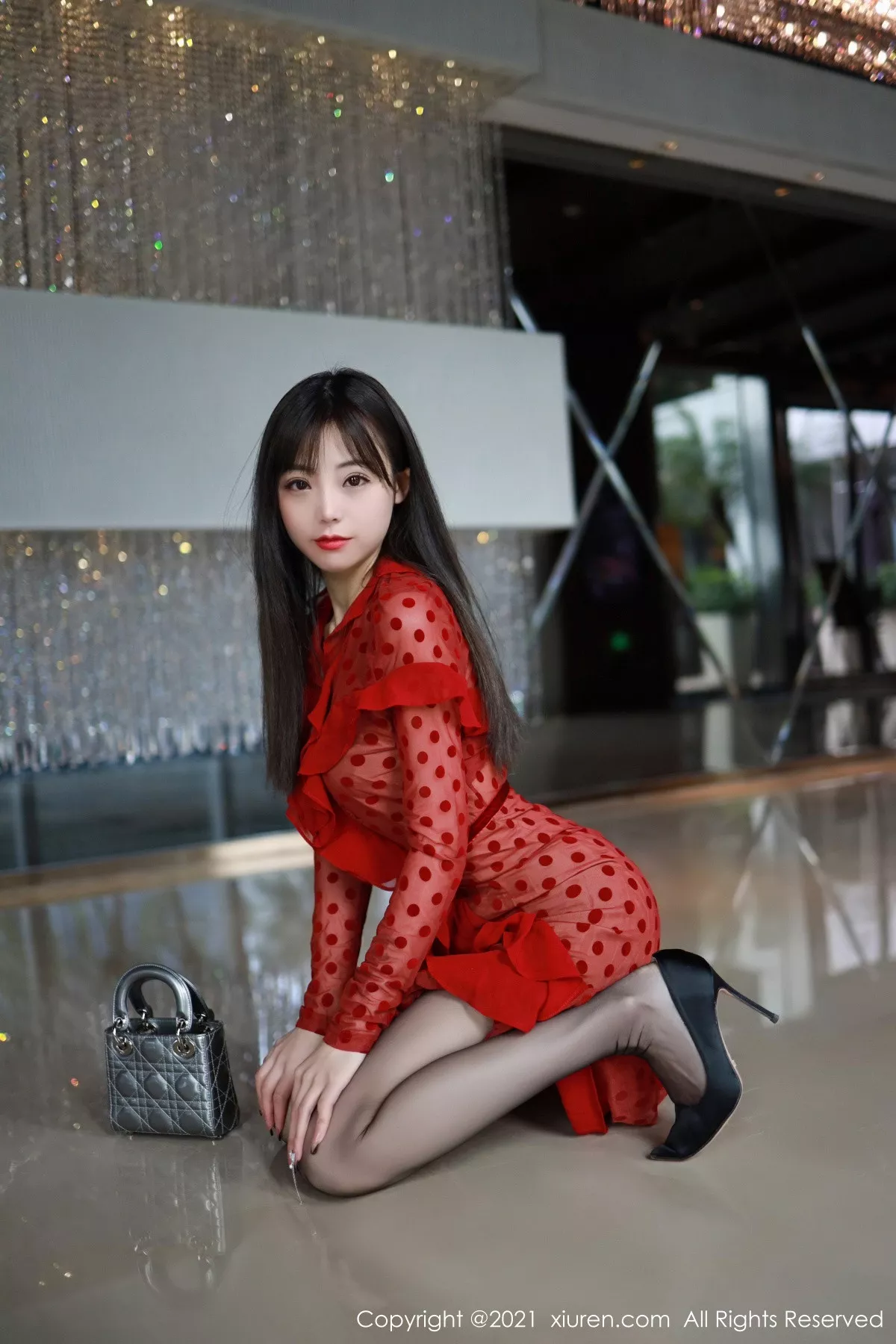 [XiuRen秀人网] 2021.03.18 No.3217 佘贝拉bella 碎花裙 黑丝 [43P] NO.8