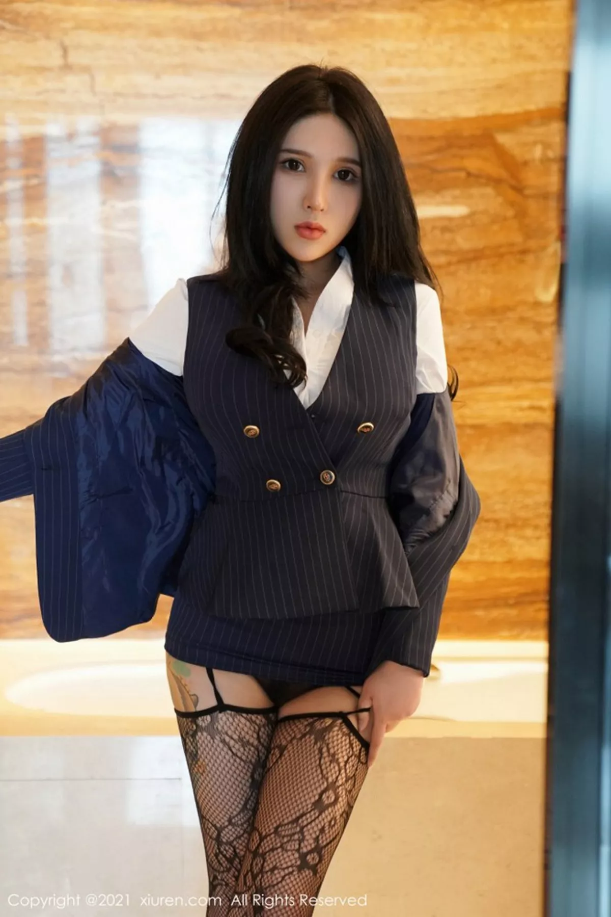 [XiuRen秀人网] 2021.02.23 No.3124 姝姝不是妹妹 网袜 制服 [64P] NO.5