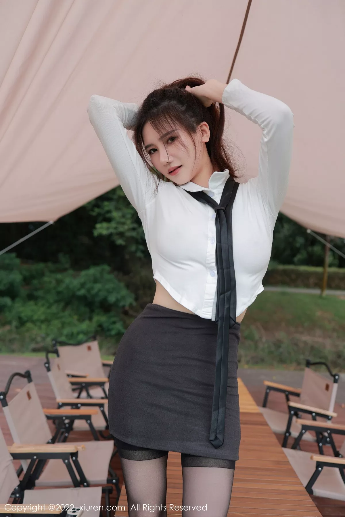 [XiuRen秀人网] 2022.10.13 No.5703 古月小同学 黑丝白T [68P] NO.11