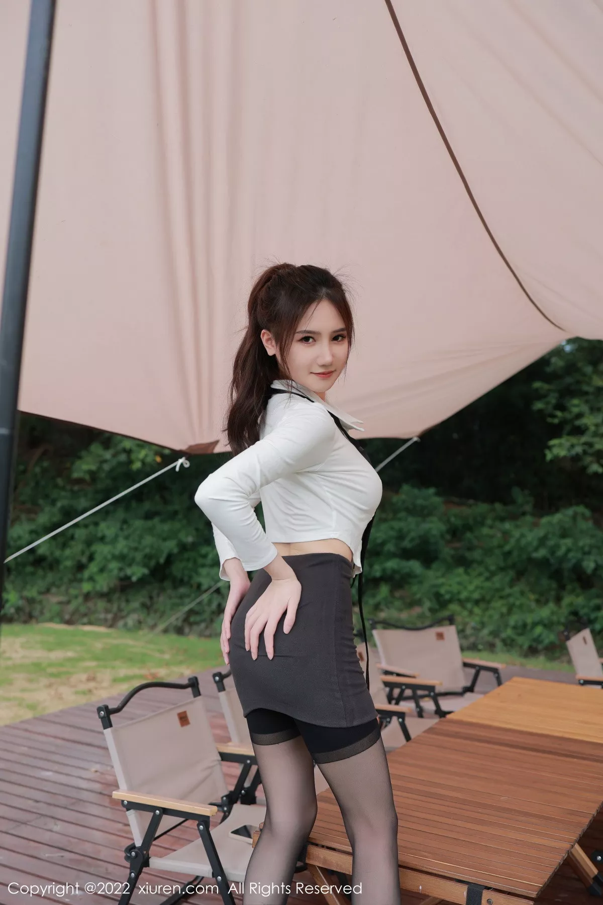 [XiuRen秀人网] 2022.10.13 No.5703 古月小同学 黑丝白T [68P] NO.9