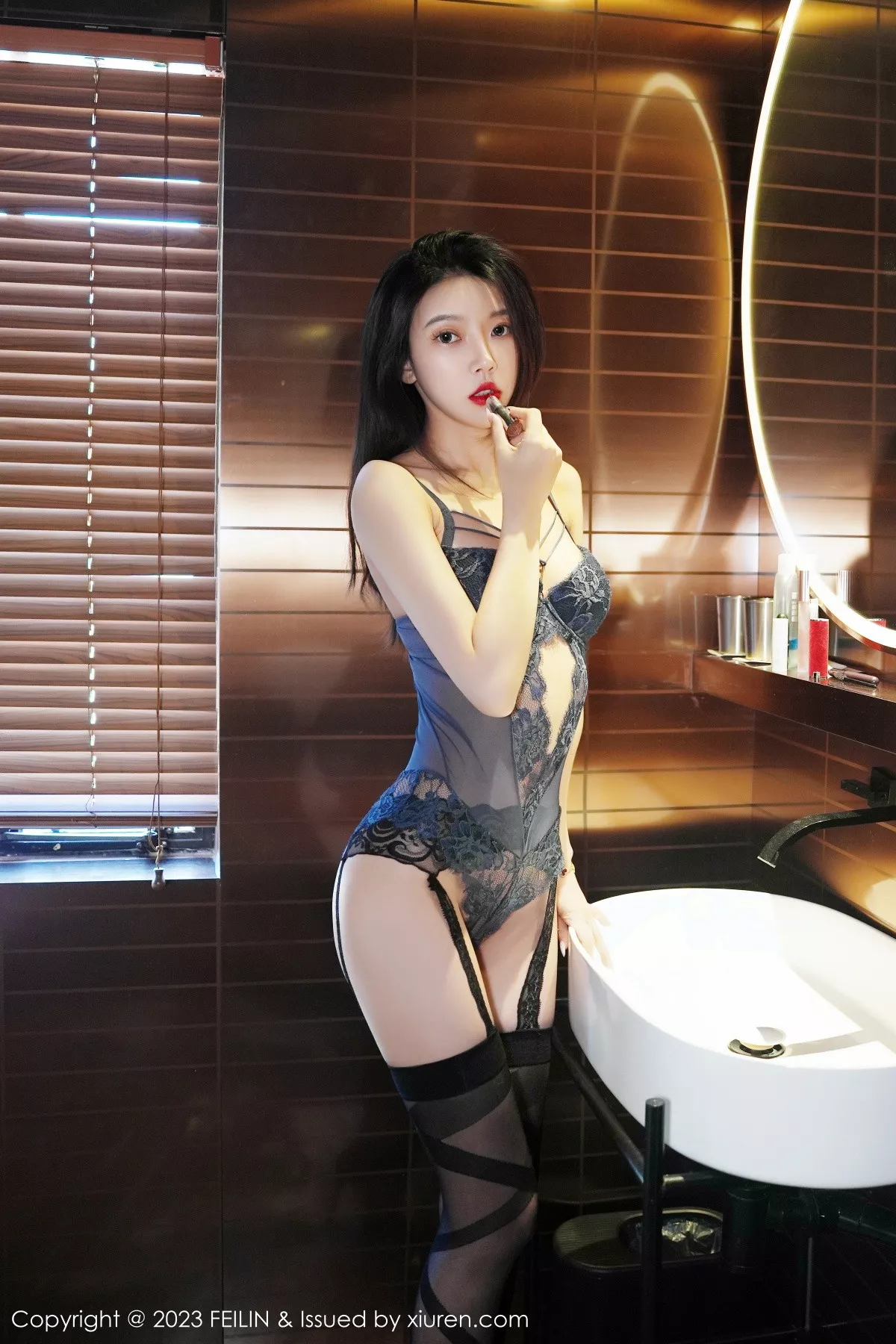 [FEILIN嗲囡囡] 2023.01.11 VOL.461 冯木木LRIS 黑丝美腿 [90P] NO.4