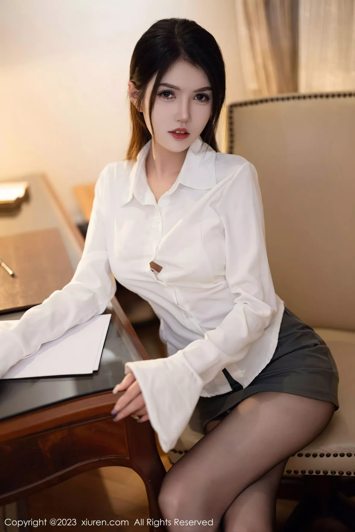 [XiuRen秀人网] 2023.01.12 No.6125 媛媛酱belle 短裙丝袜 [84P] NO.3