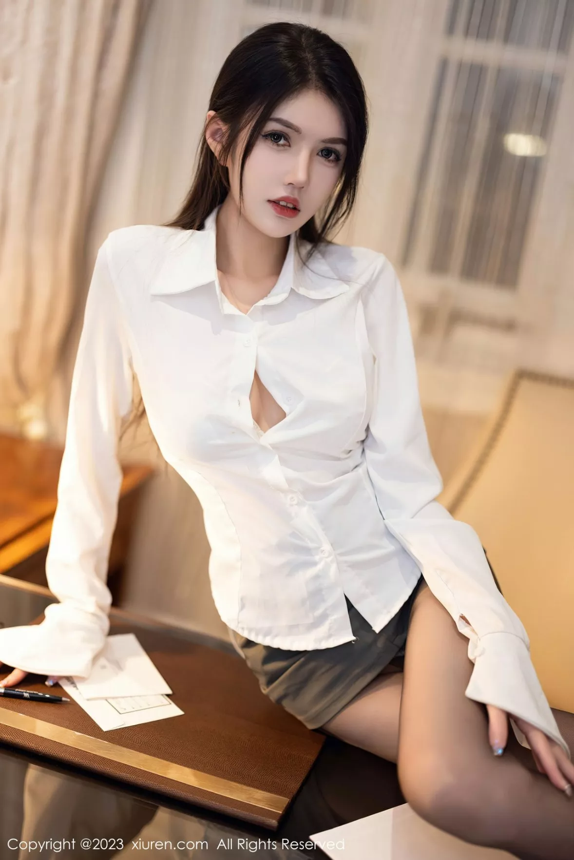 [XiuRen秀人网] 2023.01.12 No.6125 媛媛酱belle 短裙丝袜 [84P] NO.12