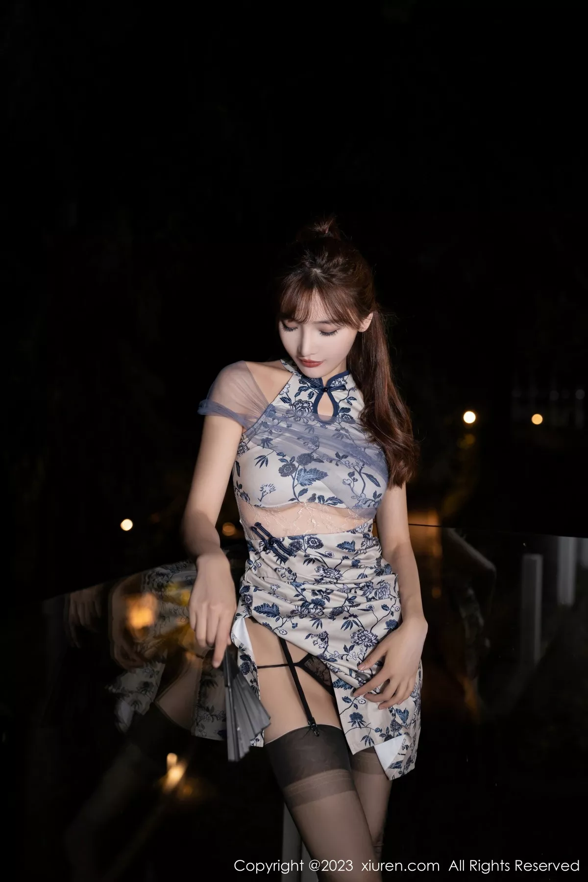 [XiuRen秀人网] 2023.08.03 No.7183 陆萱萱 美腿黑丝 [80P] NO.8