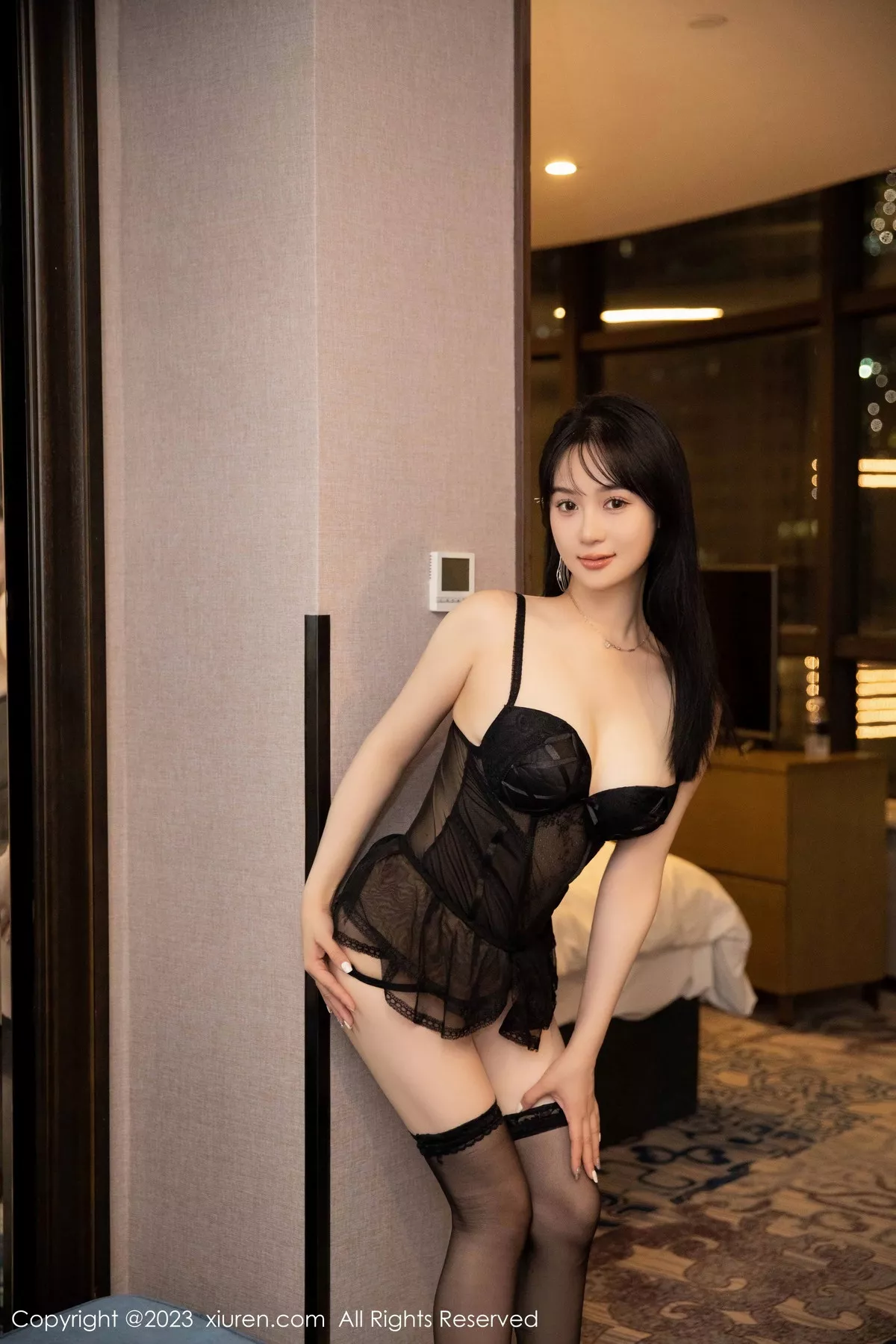 [XiuRen秀人网] 2023.08.30 No.7309 柚琪Rich 黑丝美臀 [74P] NO.9