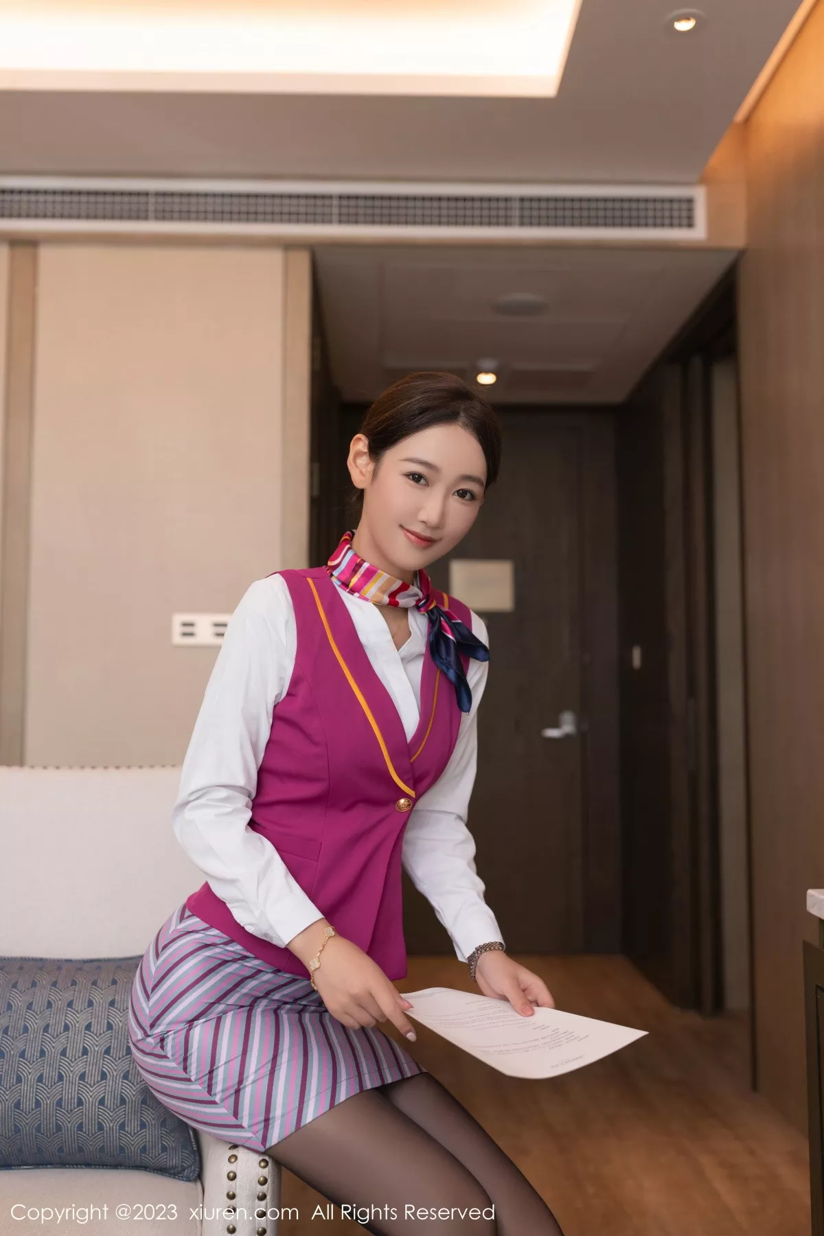 [XiuRen秀人网] 2023.09.18 No.7405 唐安琪 制服黑丝 [77P] NO.3