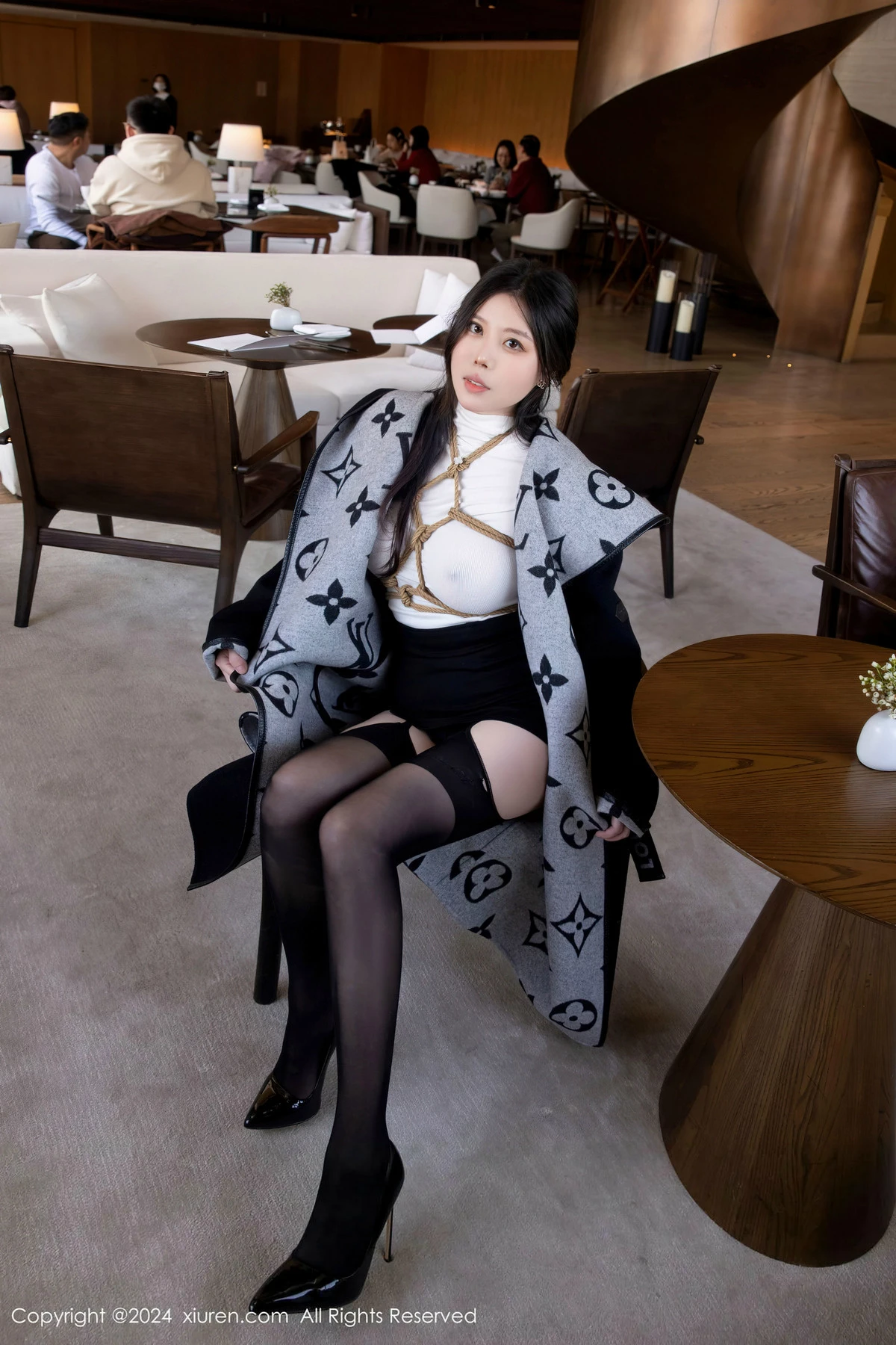 [XiuRen秀人网] 2024.04.15 No.8390 白茹雪 黑丝性感 [90P] NO.7