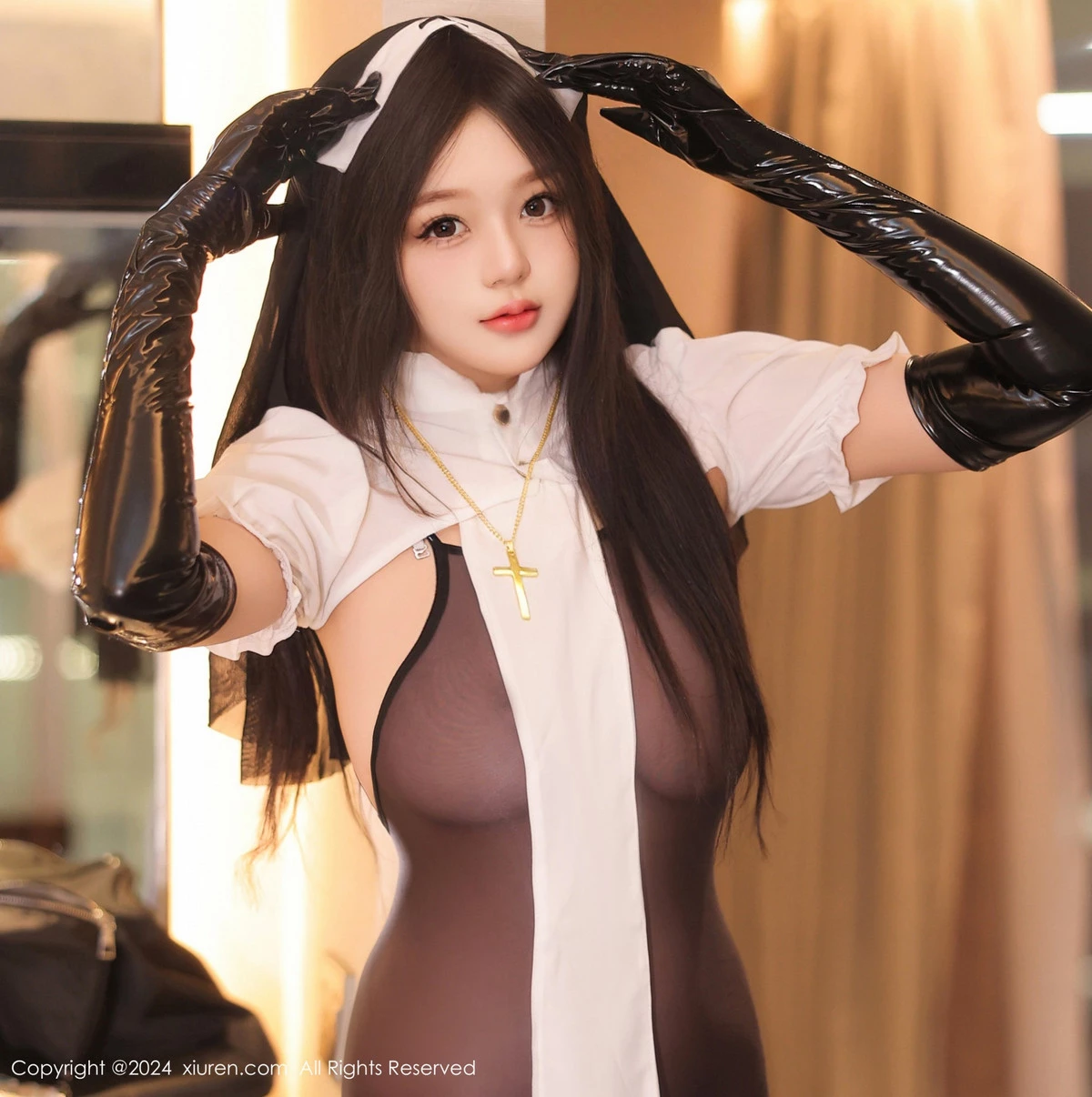 [XiuRen秀人网] 2024.09.13 No.9152 柚柚小奶瓶 黑丝美腿 [64P] NO.5