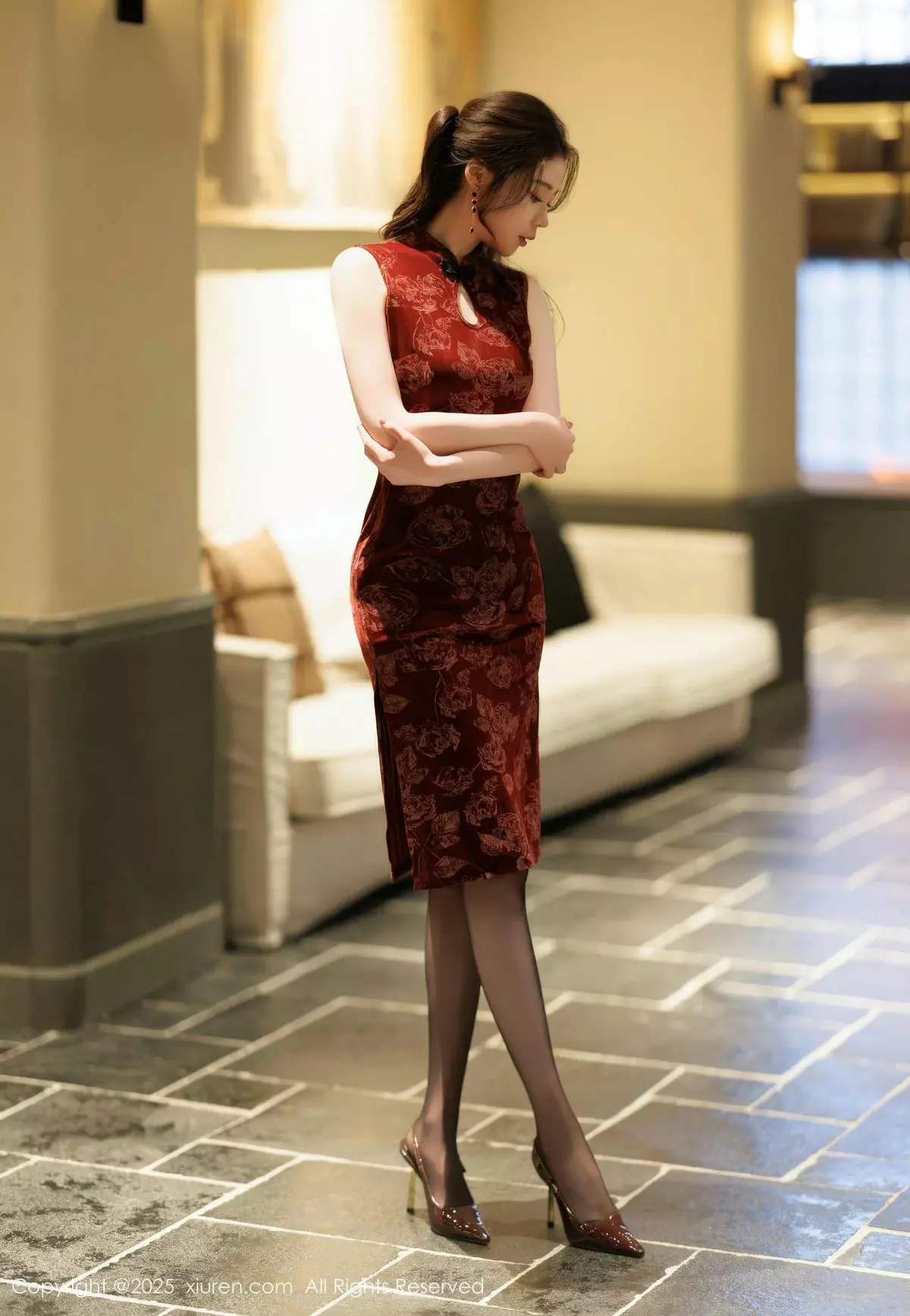 [XiuRen秀人网] 2025.04.02 No.10106 梦心玥 红色旗袍 [82P] NO.3