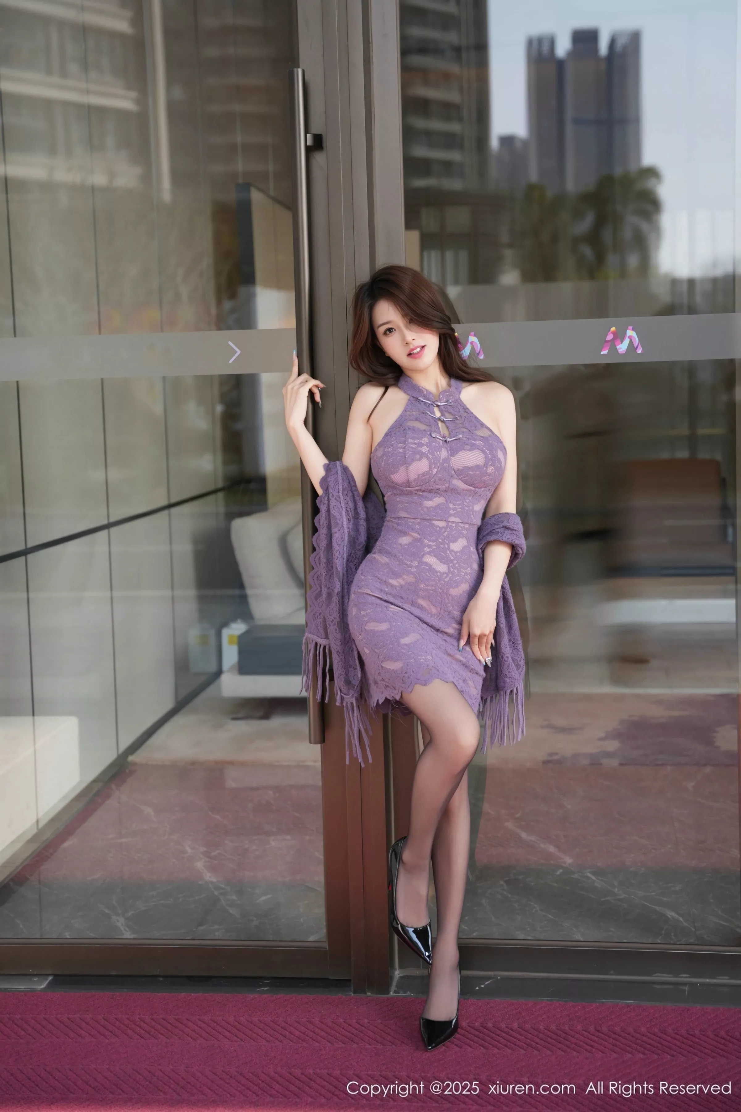 [XiuRen秀人网] 2025.04.03 No.10111 Well11 紫色旗袍 [70P] NO.7