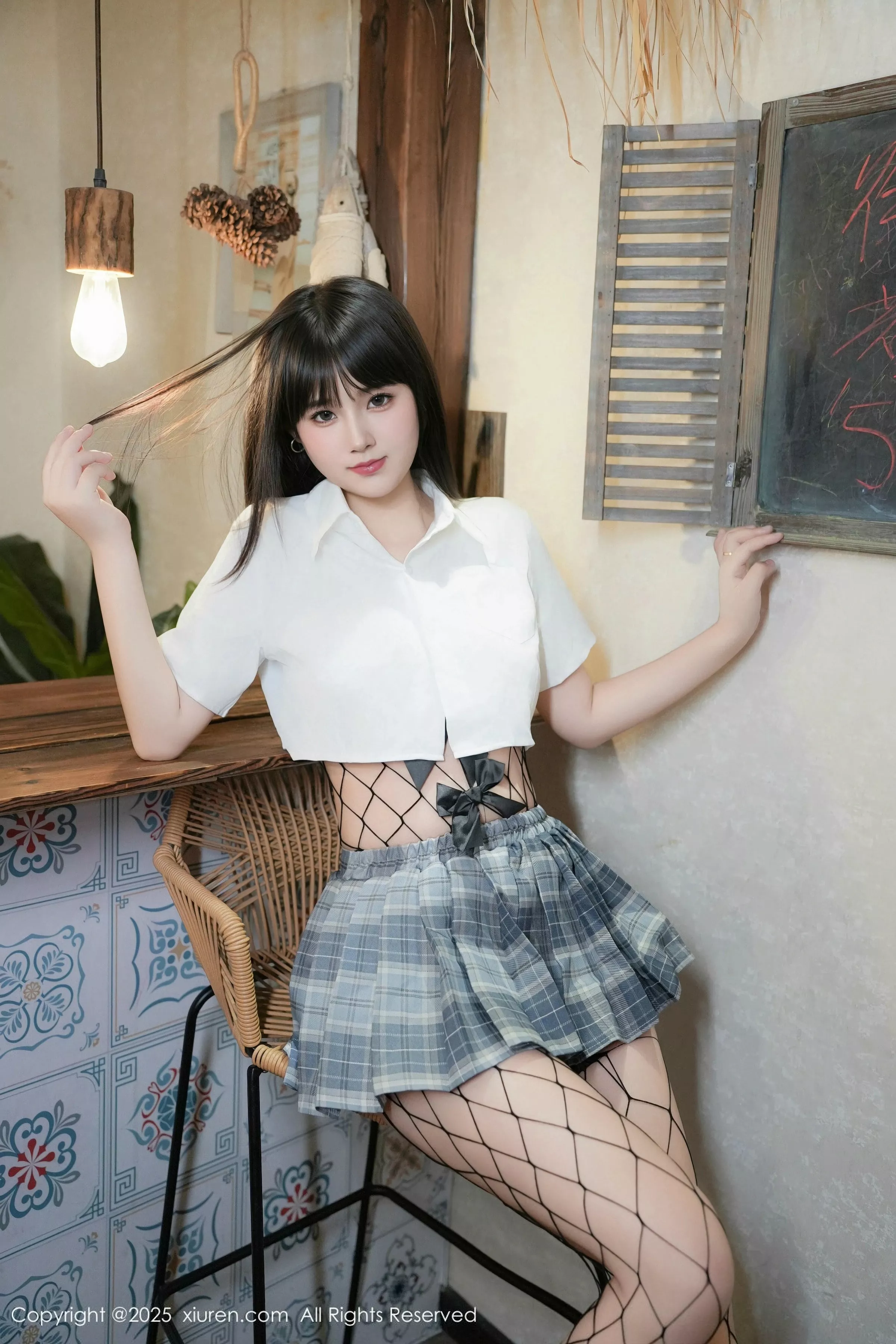 [XiuRen秀人网] 2025.04.07 No.10118 姚若兮vay 黑色网袜 [55P] NO.7