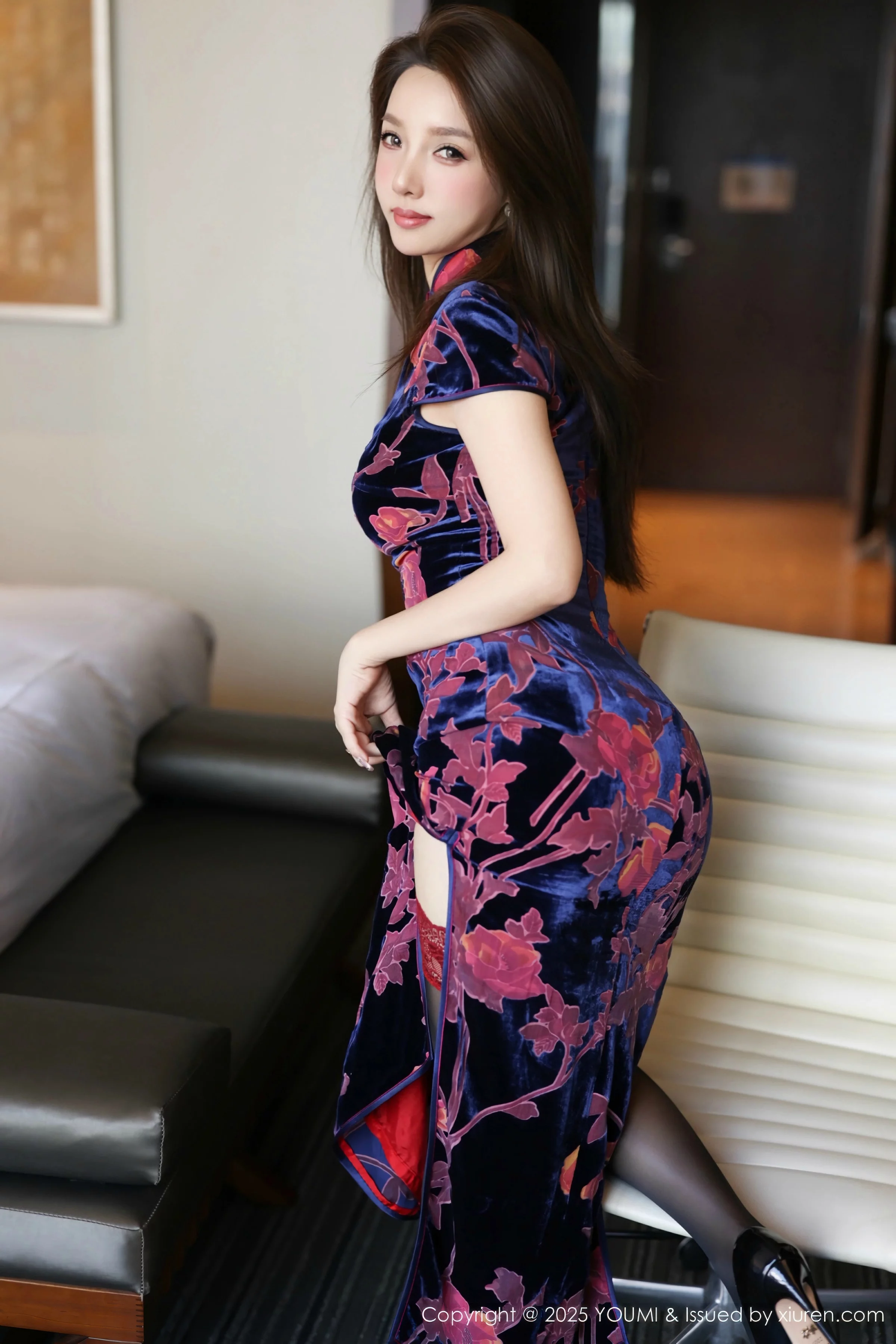 [YOUMI尤蜜荟] 2025.08.14 VOL.1158 桃桃·夭夭twins 花色旗袍 [82P] NO.4