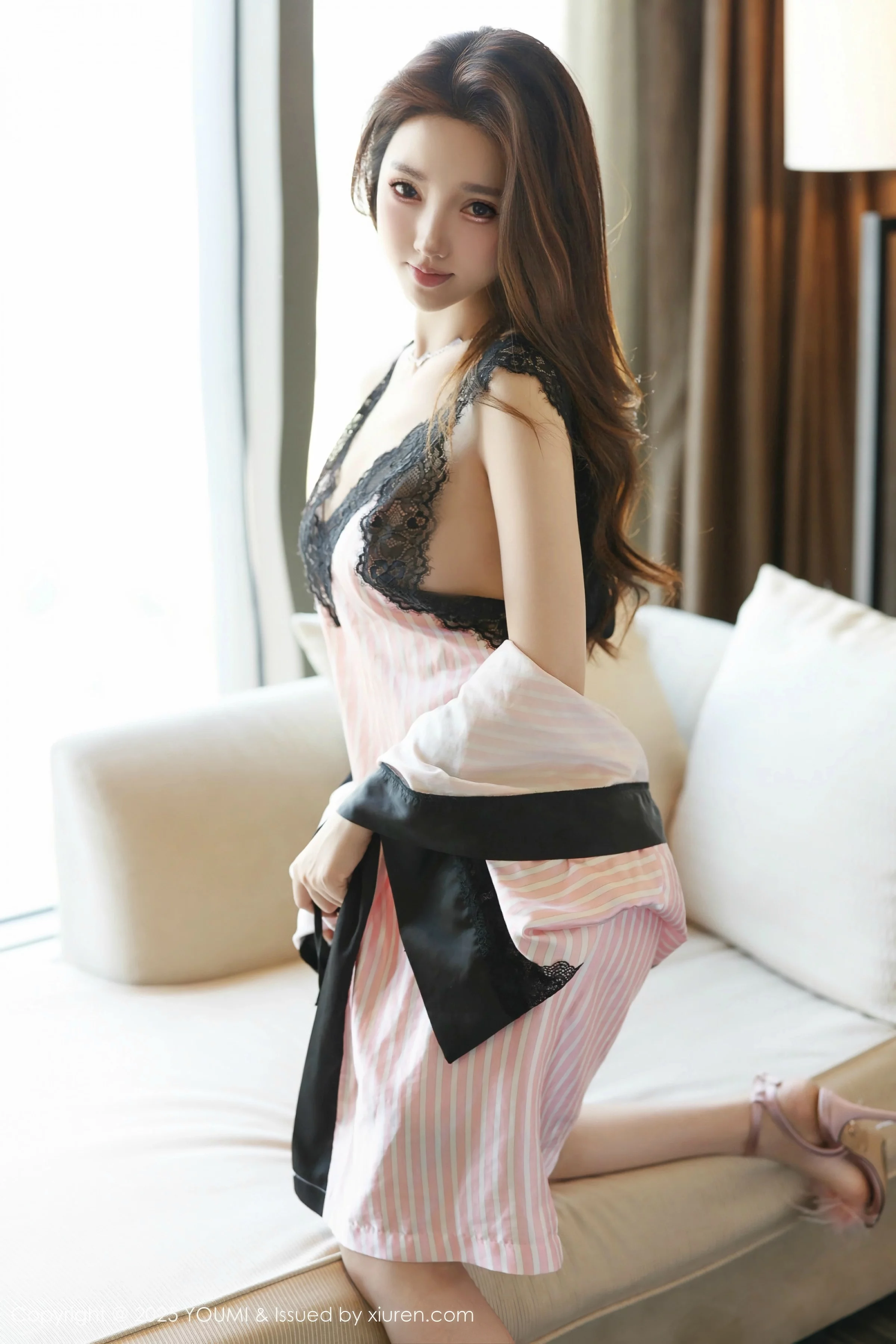 [YOUMI尤蜜荟] 2025.08.22 VOL.1161 桃桃·夭夭twins 粉色睡裙 [67P] NO.11