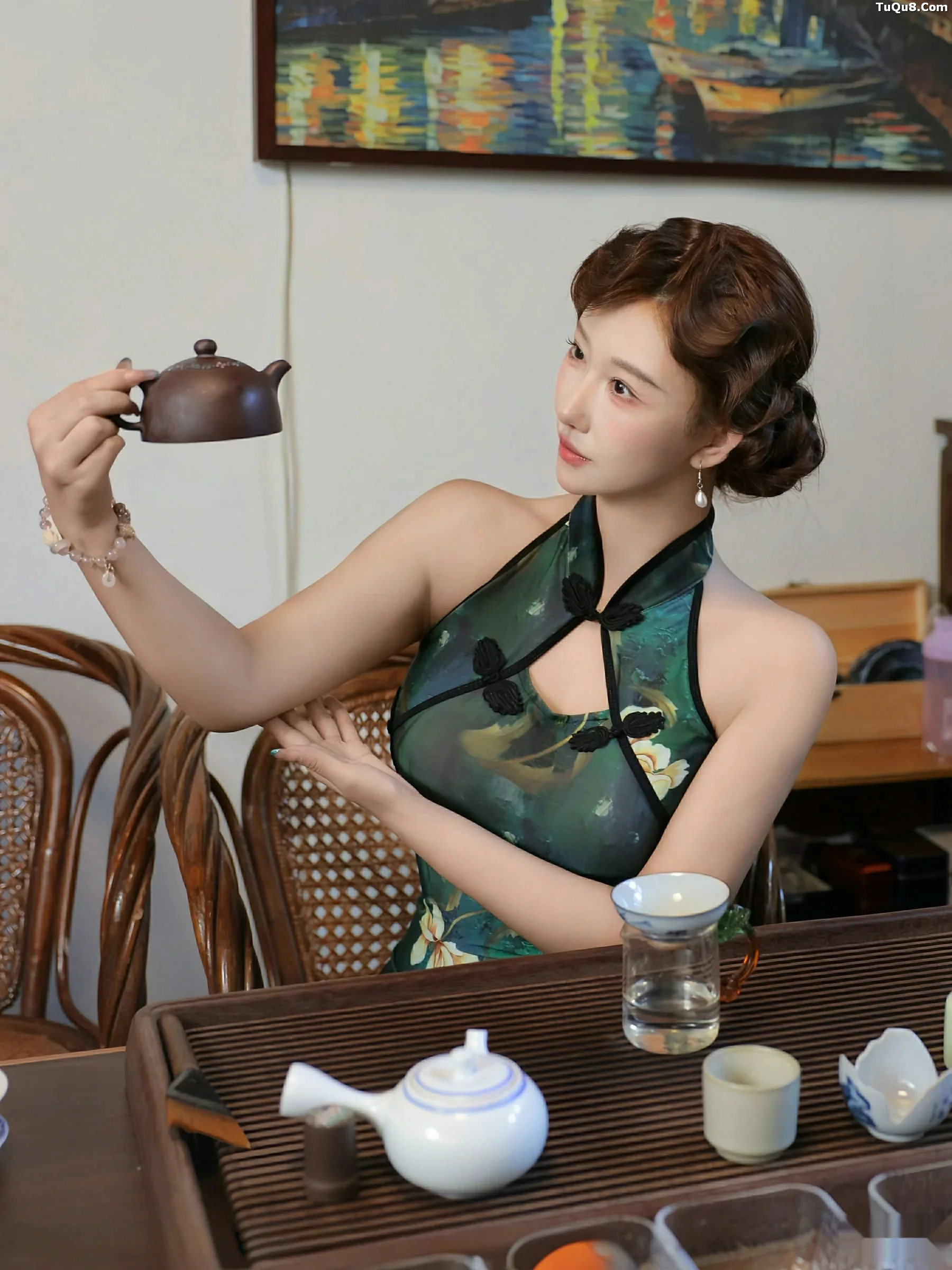 [XiuRen秀人网] 2025.09.26 No.10815 金允希Yuki 绿色旗袍 [78P] NO.9