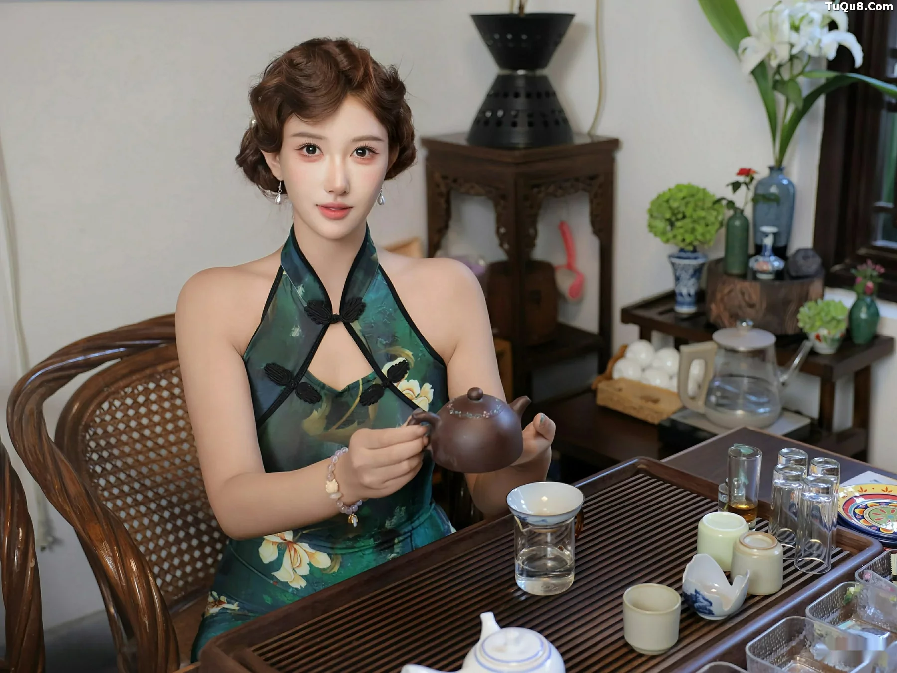 [XiuRen秀人网] 2025.09.26 No.10815 金允希Yuki 绿色旗袍 [78P] NO.3