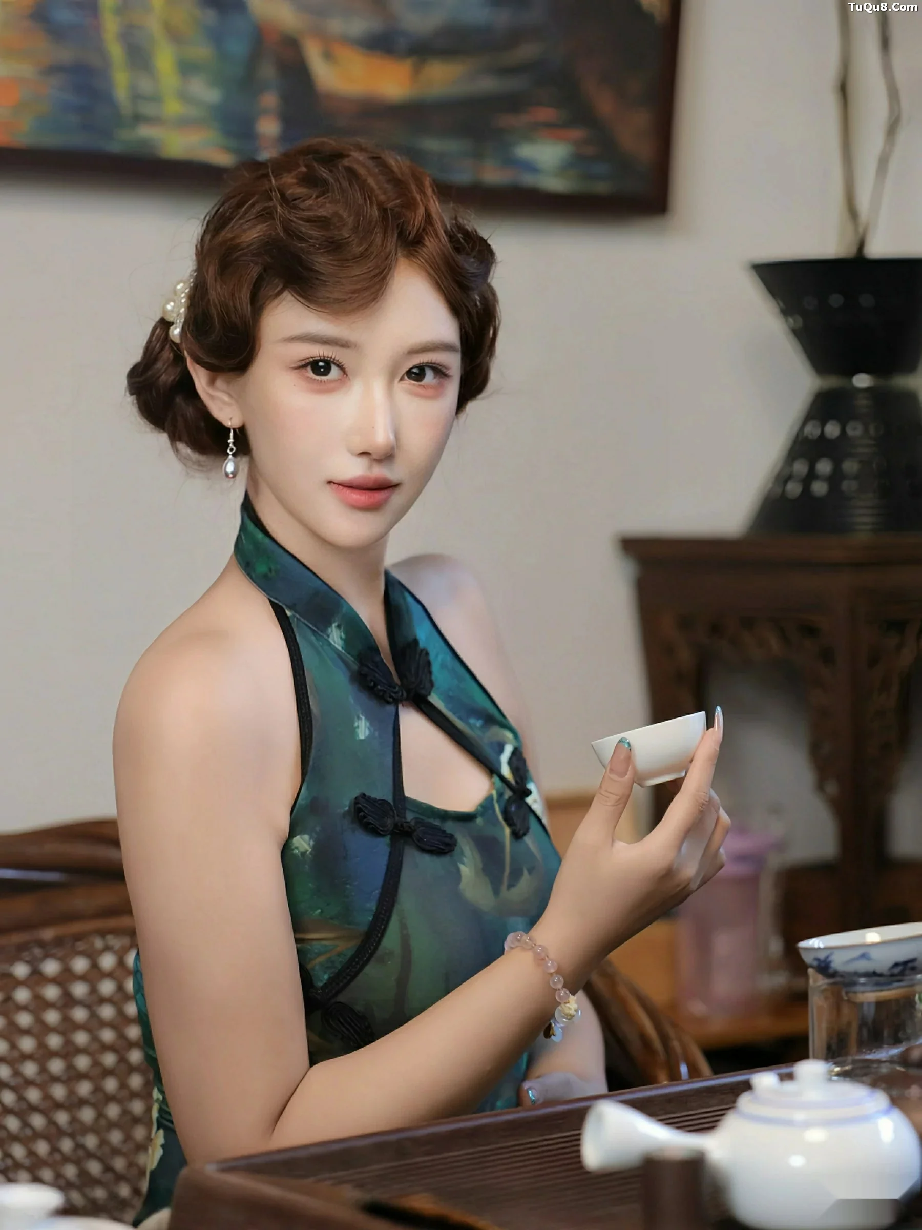 [XiuRen秀人网] 2025.09.26 No.10815 金允希Yuki 绿色旗袍 [78P] NO.6